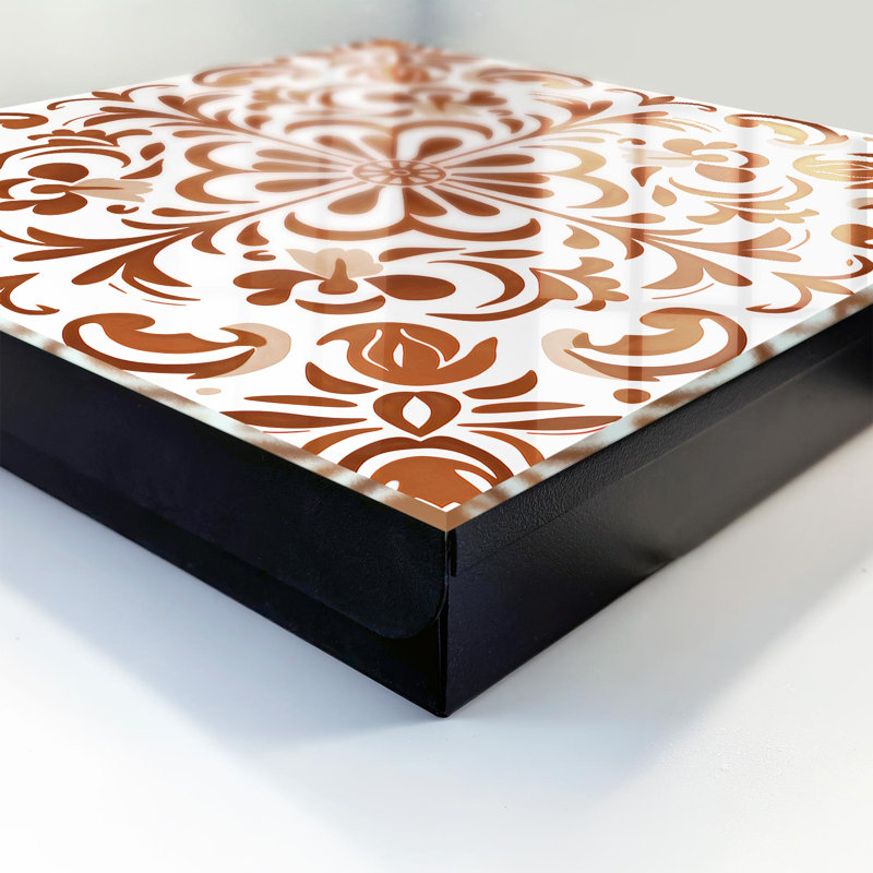 Key storage cabinet, Opens to the right, 30x30x5, White, Symmetrical pattern with floral motifs, 