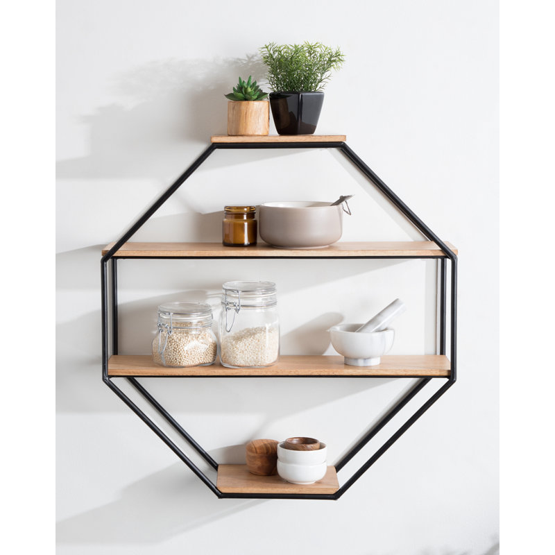 Phifer 4 Piece Floating Shelf, Rustic Brown