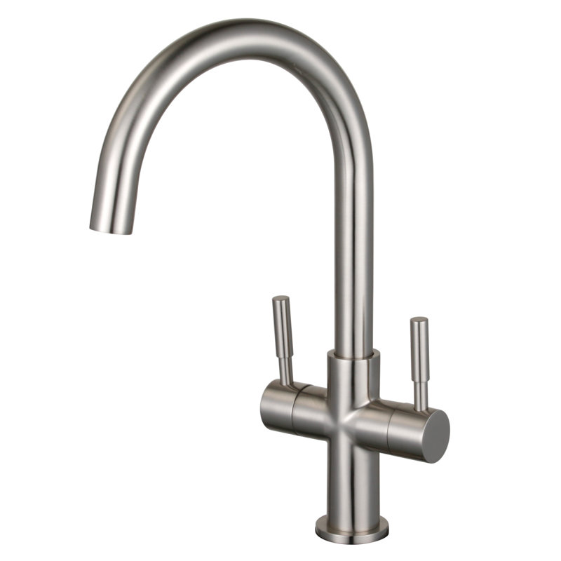 Kingston Brass Concord Two-Handle 1-Hole Deck Mount Vessel Faucet, Brushed Nickel