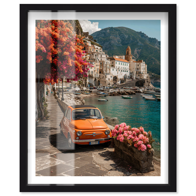 Décoration murale bord de mer Coast Coaster Shadowbox par Notoriart, cadre noir, H 37 po x l 31 po, H 37 po x l 31 po