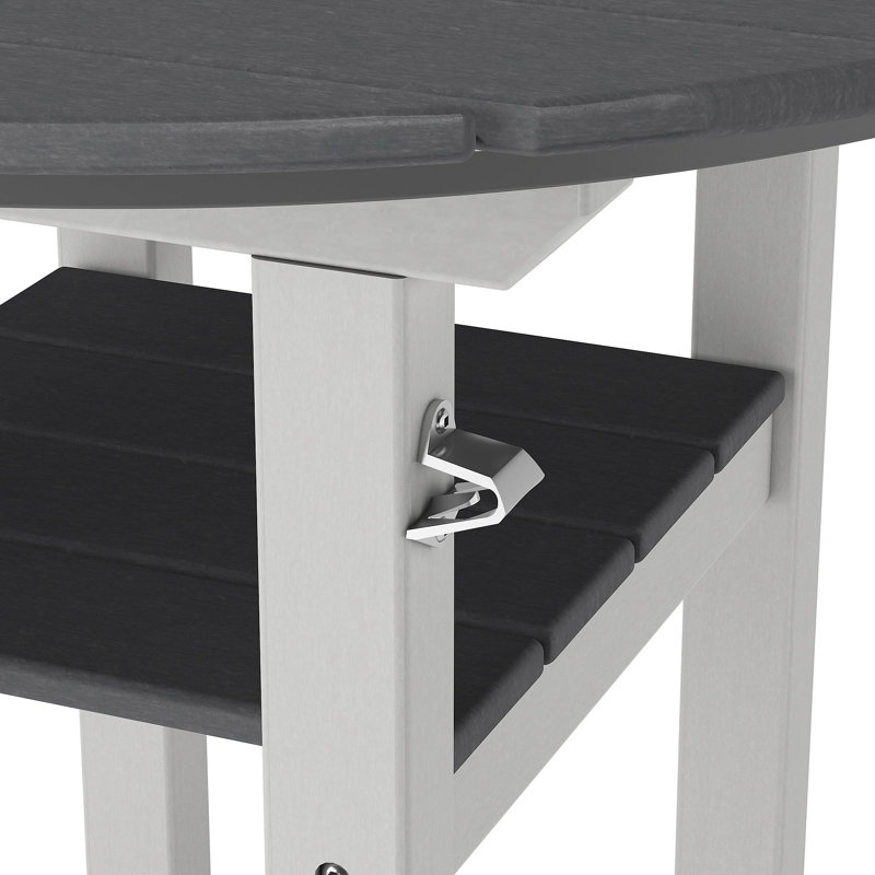 Table de bar 34 po Hdpe, Gris / Blanc
