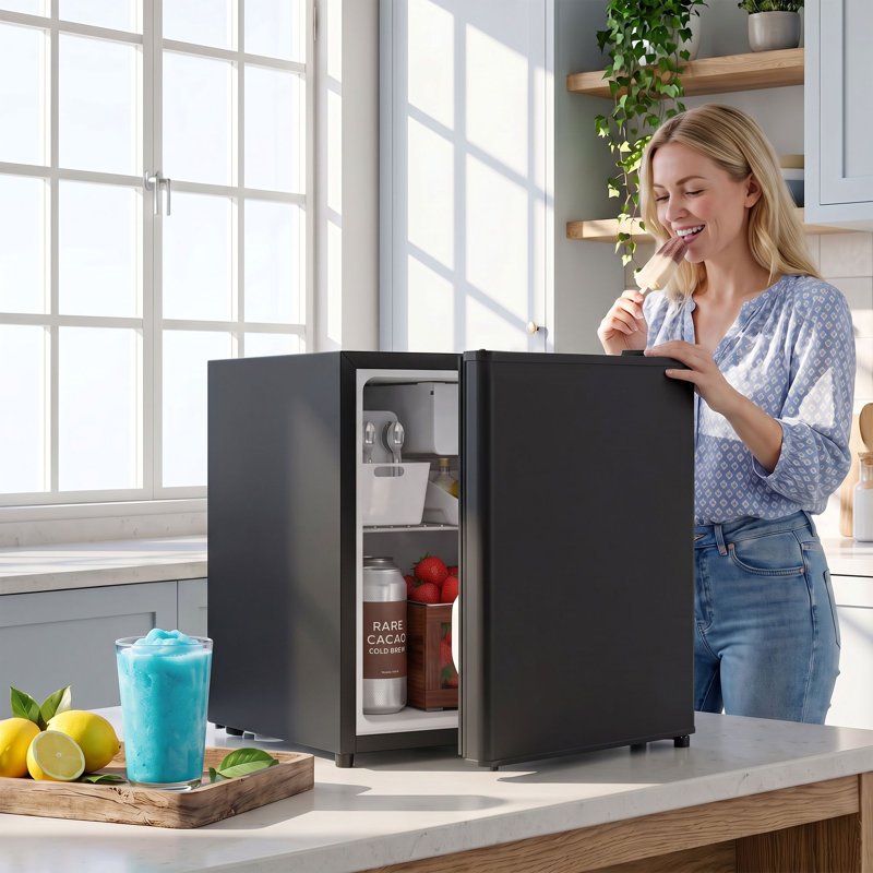 Réfrigérateur compact 1,62 pi³, mini-frigo, blanc, White