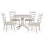Ensemble de table de salle à manger à rallonge en bois massif avec 4 chaises rembourrées Retro