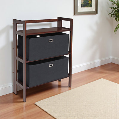 Arlowe Etagere Bookcase with Three Foldable Shelf, 38.21'' H X 27.53'' W X 10.89'' D