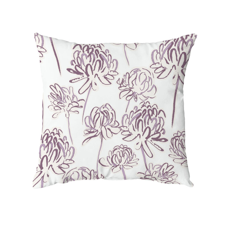  Housse et insert de coussin extérieur d'extérieur, Violet, 26 po x 26 po, Floral 1