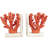 Polystone Textured Coral Decorative Orange Bookends with Cream Base Set