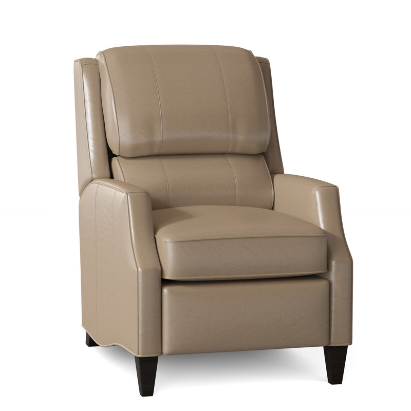 Mauney Recliner, Empyrean Tweed Genuine Leather, Manual, Cobblestone