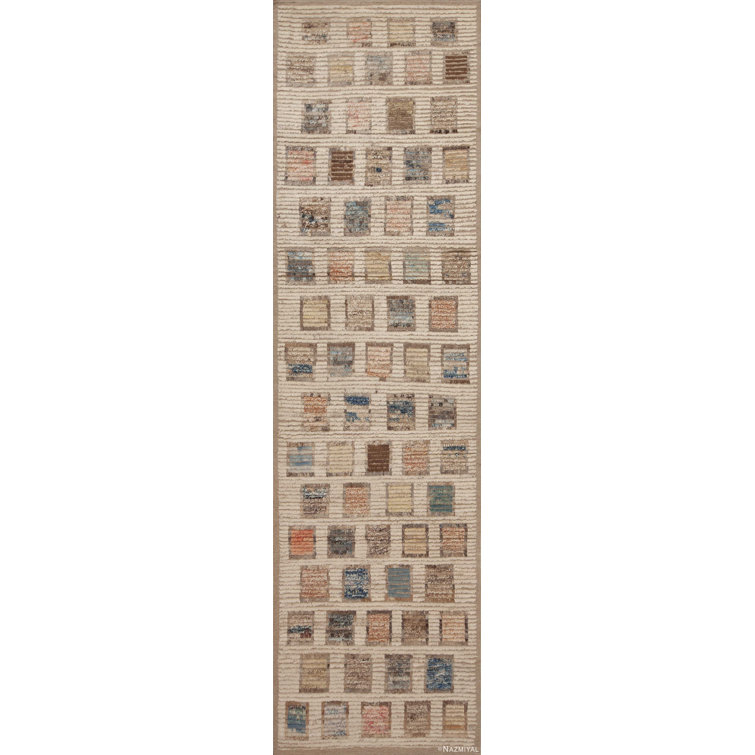 Artsy One-of-a-Kind 3'6" X 12'9" Hand Knotted Area Rug