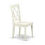 L'ensemble de salle à manger 3 pièces comprend 1 table à piédestal et 2 chaises en bois blanc avec double dossier en X - finition lin blanc-941983531-941983534-941983532