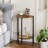 2-tier  End Tables Half Round Side Tables Half Moon Table with Open Shelves