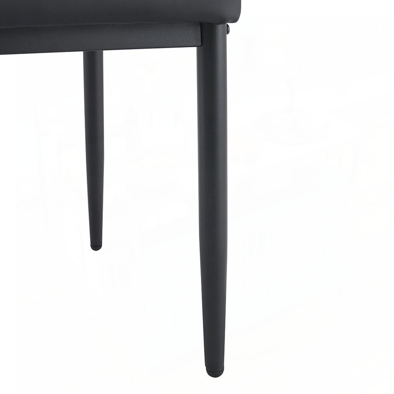  Chaises de salle à manger Shell, 4, Noir, noir, noir, noir