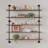 Industrial Pipe Floating Shelves With Solid Wood Planks - Rustic Wall Mounted Storage For Living Room, Kitchen And Farmhouse Decor