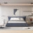 Upholstered Platform Bed with Special Shaped Velvet Headboard-110054353-115235060