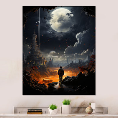 Black Planet S Man Lost Odyssey III - Science Fiction Metal Wall Art