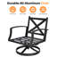 Ensemble de 2 fauteuils pivotants de patio, fauteuils pivotants en aluminium antirouille avec coussin épais, larges assises, fauteuils de jardin pour piscine, véranda, intérieur, bronze foncé