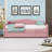 Upholstered Daybed with Trundle and LED Lights-202597665-202597664