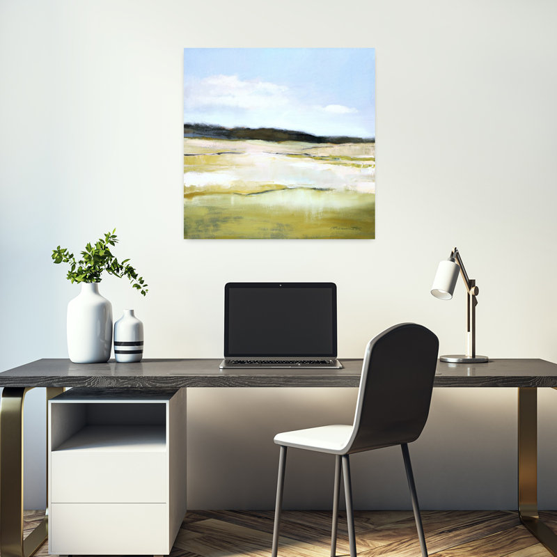 Hillside, paysage abstrait contemporain, art naturel, H 18 po x l 18 po