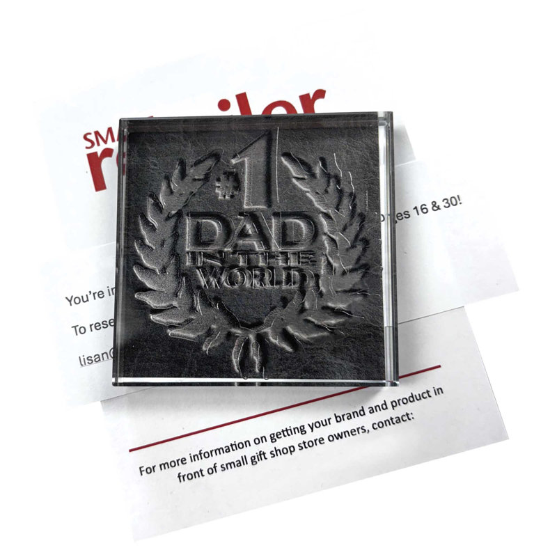 Plaque de table en verre Number1 Dad 3X3