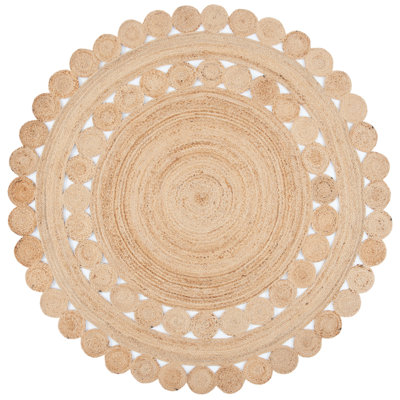 Round Jute/Sisal Natural Area Rug