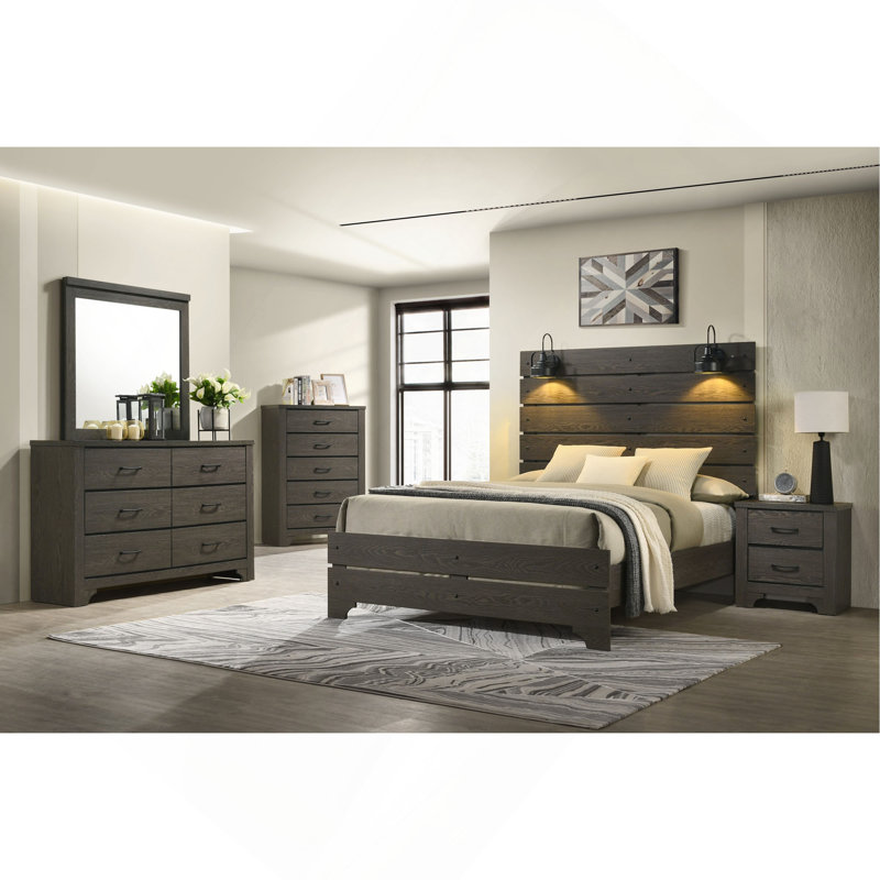 Brown Bed With Lights