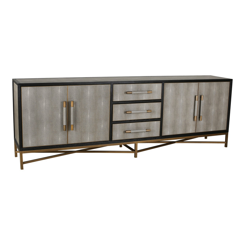 Meera Quebec Sideboard Large, Gray/Gold