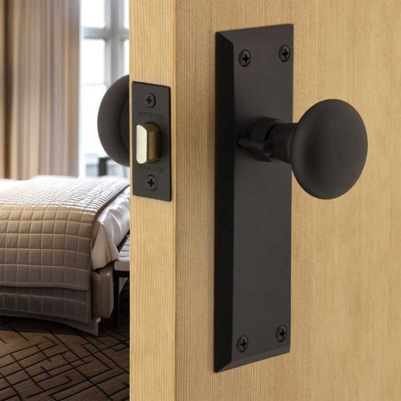 New York Plate with New York Door Knob, Oil-Rubbed Bronze, 2-3/8"