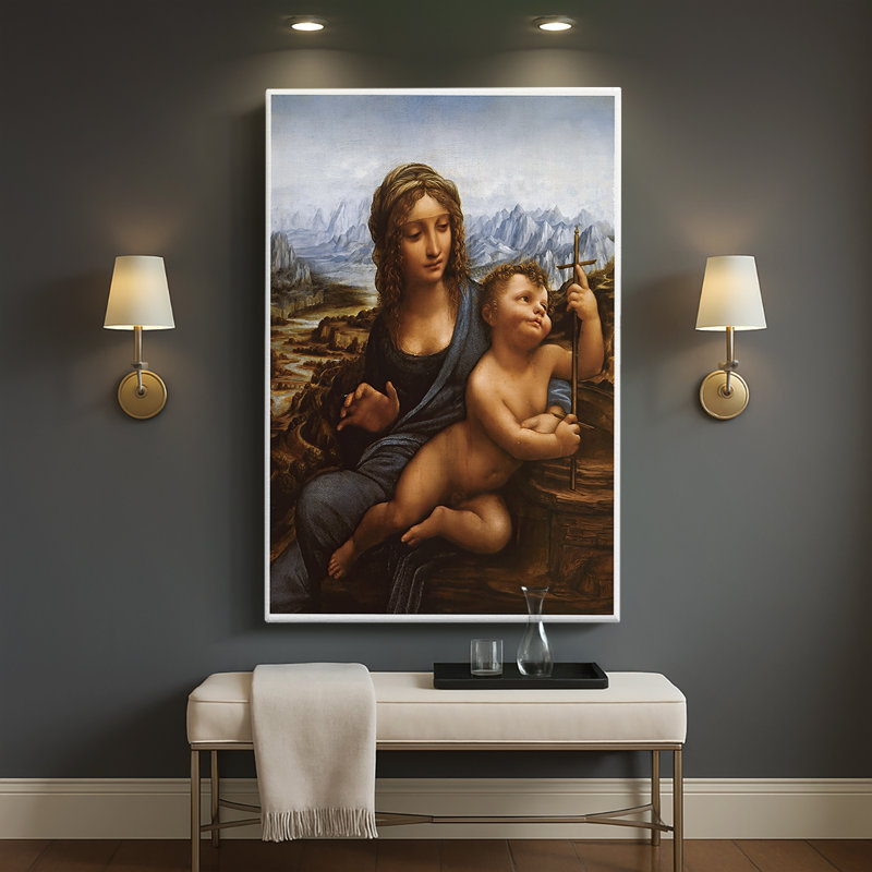 Madonna of the Yarnwinder (2) -Galerie sur toile tendue par Leonardo Da Vinci, 40 po x 60 po