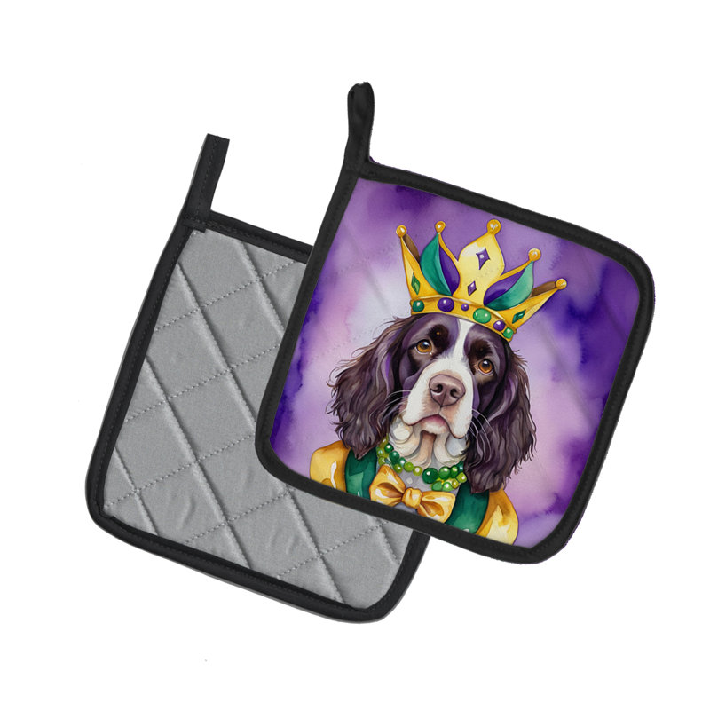 Paire de supports à casseroles English Springer Spaniel King of Mardi Gras