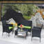 Patio d'extérieur 4 pièces: fauteuils rembourrés, table à thé et mobilier de jardin: coussins d'extérieur