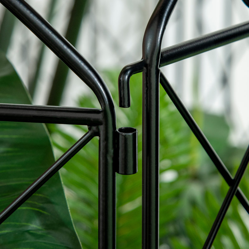Nias 110cm H x 348cm W Black Metal Fence Panels