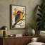 Kingfisher Among Branches Japandi - Wrapped Canvas-1395774856-1395774905