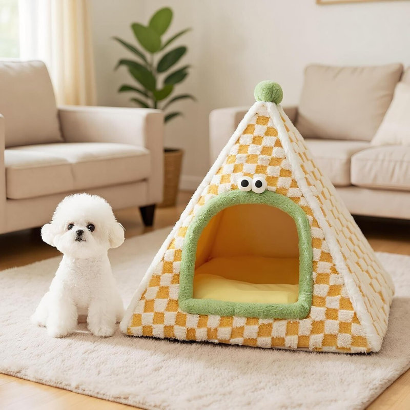 Lit pliant pour tente pour chien pliable, avec poignée de transport et base antidérapante, pour petit chiot chat