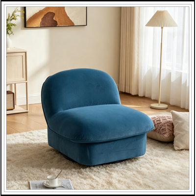 Chaise d'appoint pivotante avec siège en tissu velours et base en métal