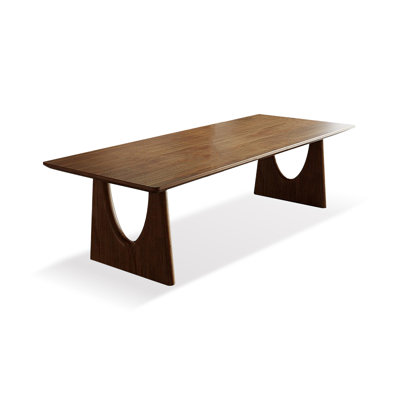 Brown Rectangular Solid Wood Dining Table