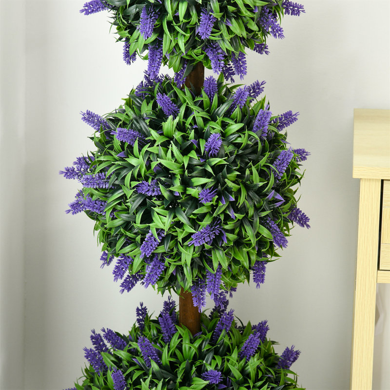 110cm Faux Flowering Topiary in Pot