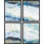 «Blue Ocean Waves», ensemble de 4 illustrations géométriques abstraites, encadrées sur papier, 4 pièces-93012762-93012763