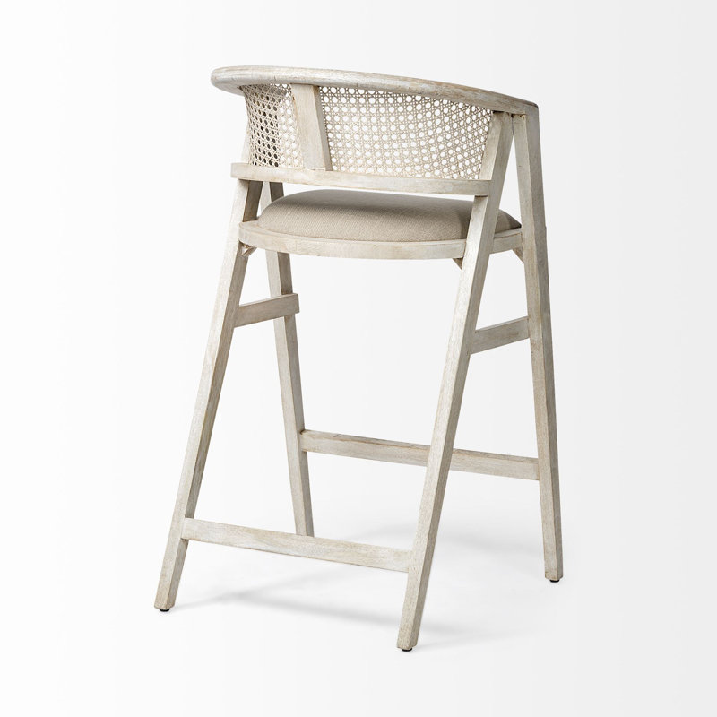 Solid Wood Arm Chair in Blonde, Bar Stool (30.75" Seat Height)