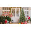 Arbre de Noël 7,5 pi avec 500 lumières à DEL blanc chaud, branches en PE + PVC enneigées, baies rouges et pommes de pin, conception à charnières et support en métal stable-2135694849-2135694858