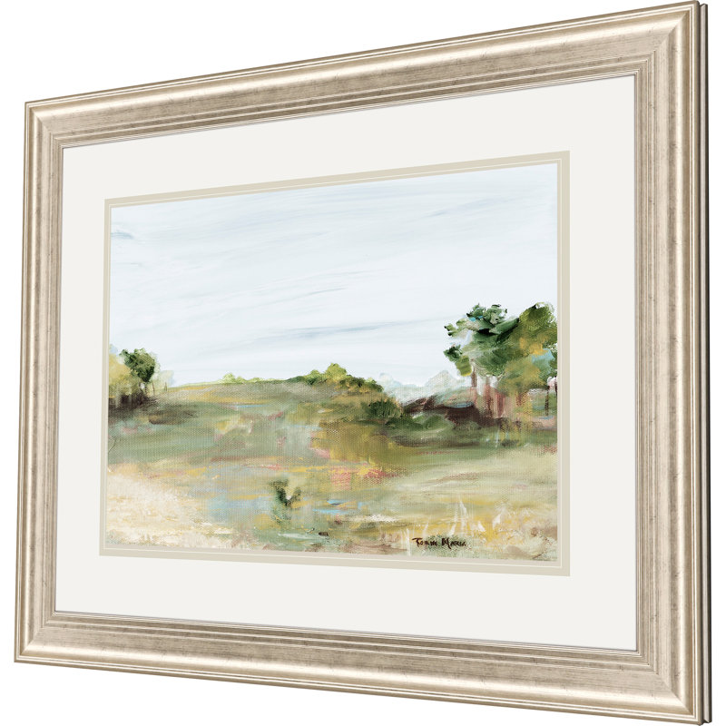«Relaxing View Serene Landscape», reproduction d'art encadrée argentée