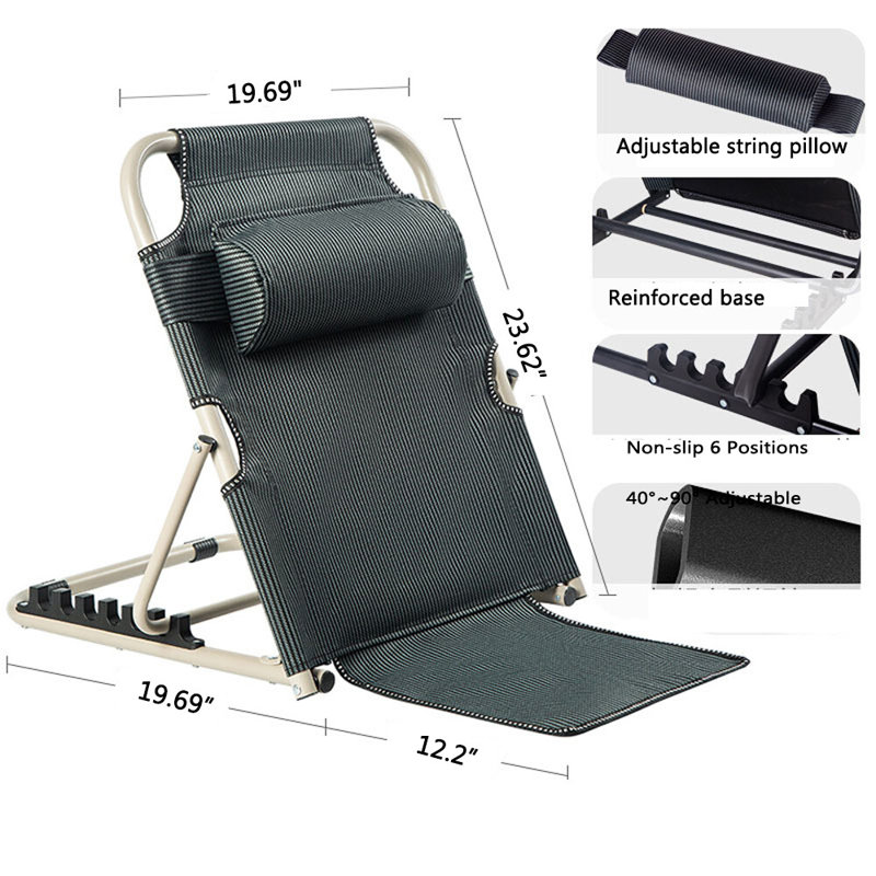 Adjustable Lifting Bed Backrest With 6 Gears, 40°~90°Adjustable Back Rest , Portable Folding Adjustable Sit Up Back Rest For Reading Or Relaxing In Bed
