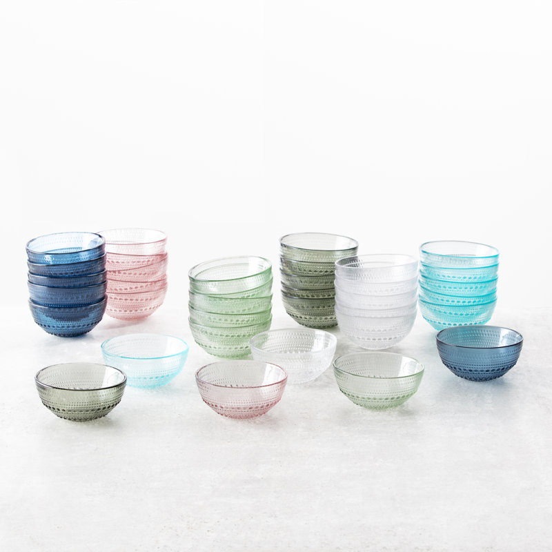 Fortessa Jupiter Vintage Glassware Collection Cereal Salad Dessert Snack All-Purpose Bowl 6 Pack, Clear, 14 Ounce (6 Pack)