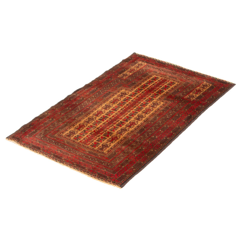 Tapis brun Teimani 3 pi 1 po x 5 pi 1 po