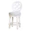 Tabouret de bar à hauteur de comptoir en bois blanc de 26 po, dossier haut, siège rond rembourré pivotant, retour automatique à 180 degrés, pieds tournés rembourrés avec anneau en métal pour repose-pieds, siège de poids de 48,19 lb