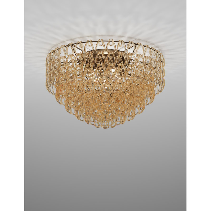 Minigiogali Ceiling Lamp 80 Crystal Transparent Matt Bronze 1 E26 Ul 1, Matte Bronze, Crystal Amber