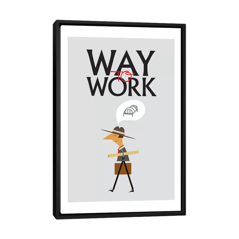 «Way To Work», impression sur toile, H 26 po x l 18 po x P 1,5 po, Toile avec cadre noir, Pas de tapis