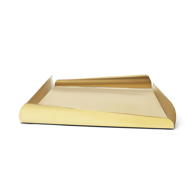 Plateau oblong Mercer41, H 1 po x l 16,5 po x P 11,5 po, Or