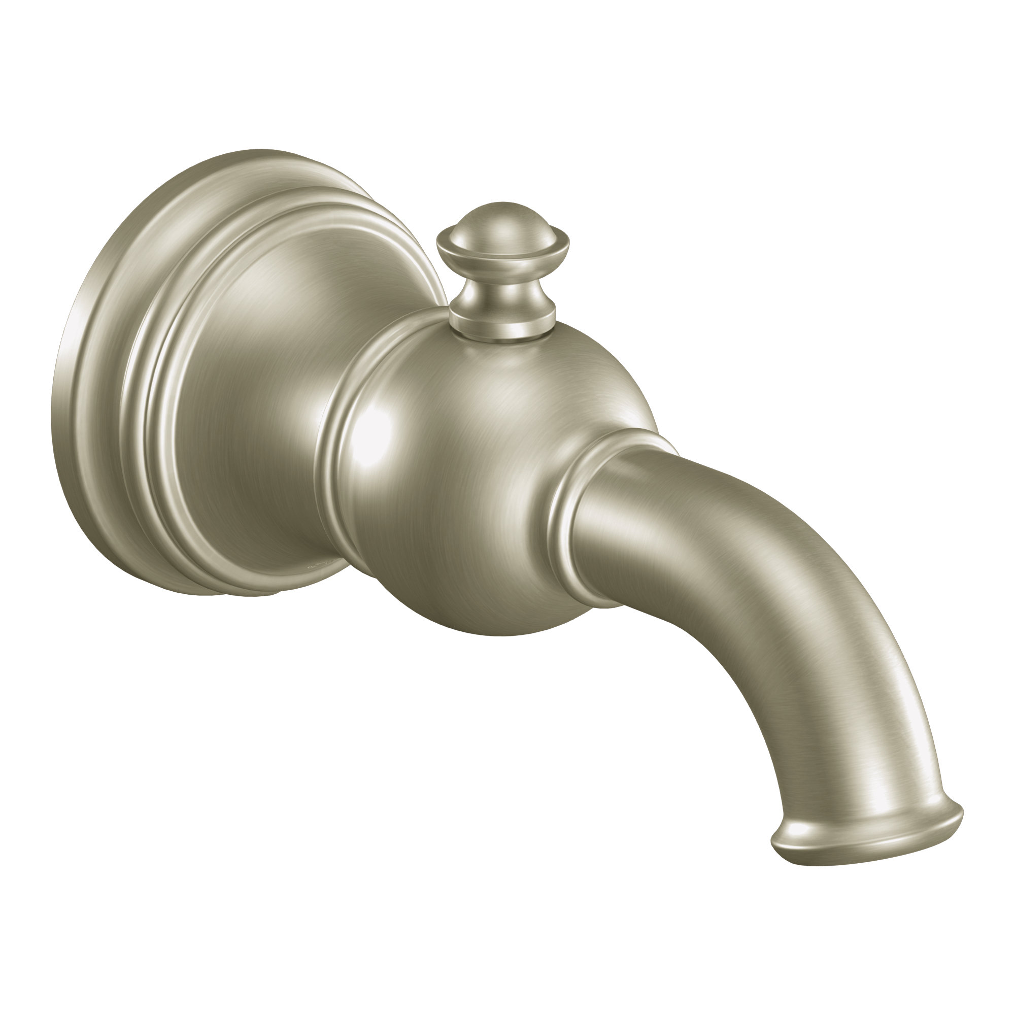 Weymouth Single Handle Wall Mounted Tub Spout Trim with Diverter, Brushed Nickel