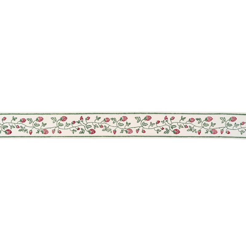 Schumacher X Molly Mahon Strawberry Trail Hand Block Trim, Green