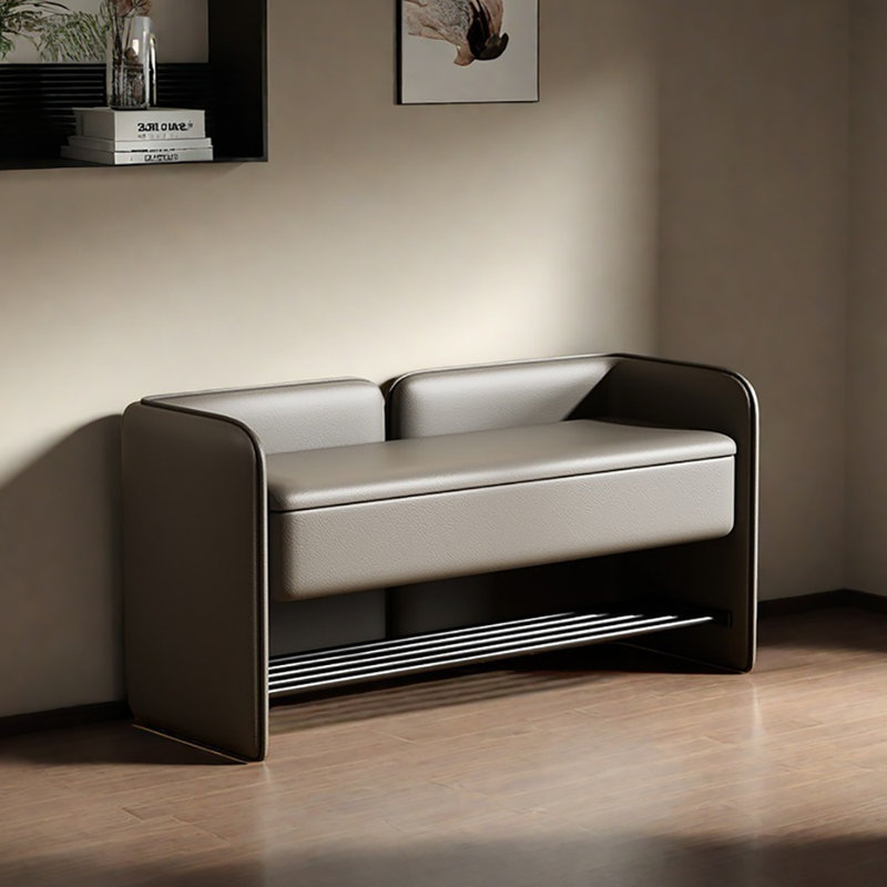 Tabouret avec rangement à chaussures 47,2 po, Gris