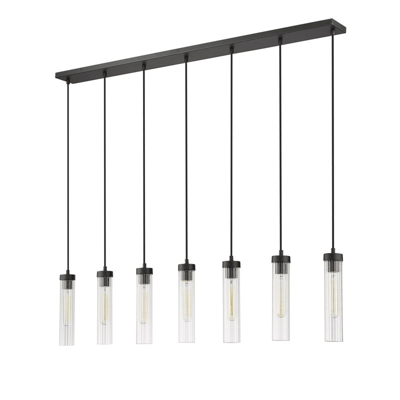 Mortola 7 - Light Dimmable Square / Rectangle Chandelier, Matte Black